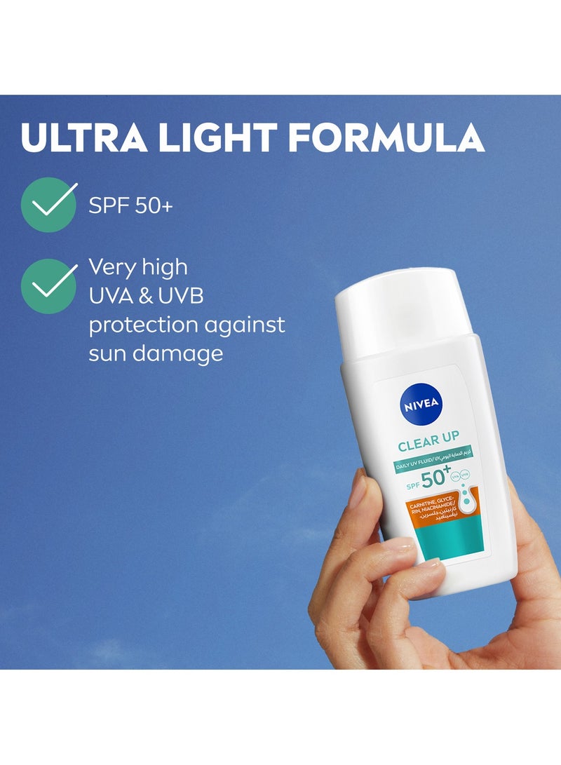 Nivea Clear Up Daily Uv Fluid SPF50+ Face Sunscreen With Carnitine - Image 3